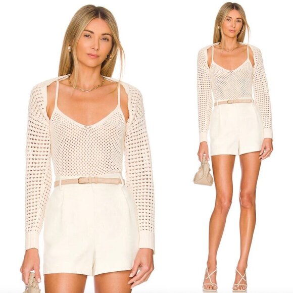 L'AGENCE Sammy Tank & Shawl in Ecru Size X-Small - Picture 1 of 11